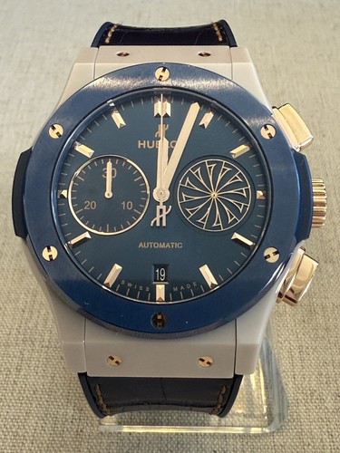 HUBLOT CLASSIC FUSION MYKONOS CHRONOGRAPH LIMITED EDITION 1 OF 50! BOX & PAPERS!