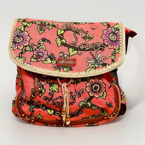 Sakroots The Sak Multi Color Pink Backpack Book bag Rugged Distressed