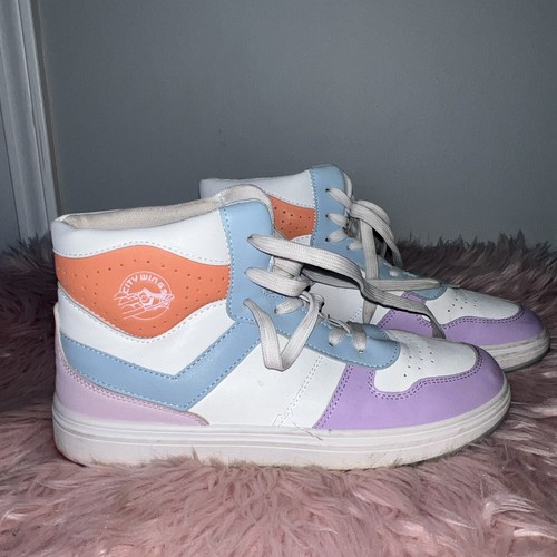 Pony City Wings Hi Shoes Pastel White Multi Color PP2 Sneakers High Women's 9.5