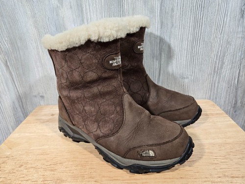 Women's The North Face Primaloft Brown Waterproof Winter Snow Boots AYX8   7.5