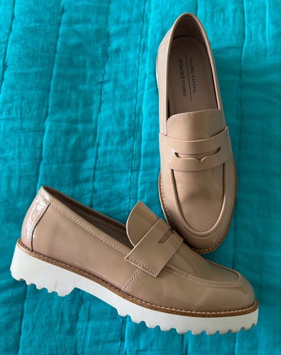 NAKED WOLFE AS NEW Beautiful Filippo Raphael  Edward Meller Nude Patent Leather Loafers Size
