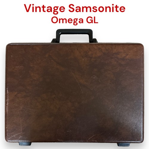 Vintage Samsonite Omega GL Brown Hard Shell Briefcase Combo Lock Attaché Case